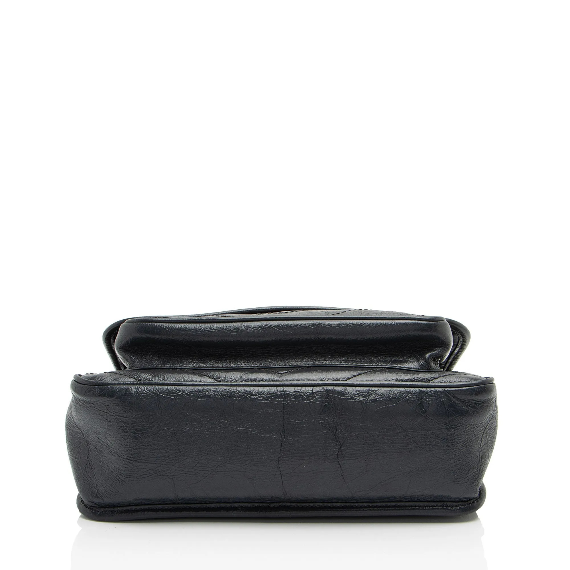 Saint Laurent Crinkled Calfskin Monogram Niki Medium Shoulder Bag
