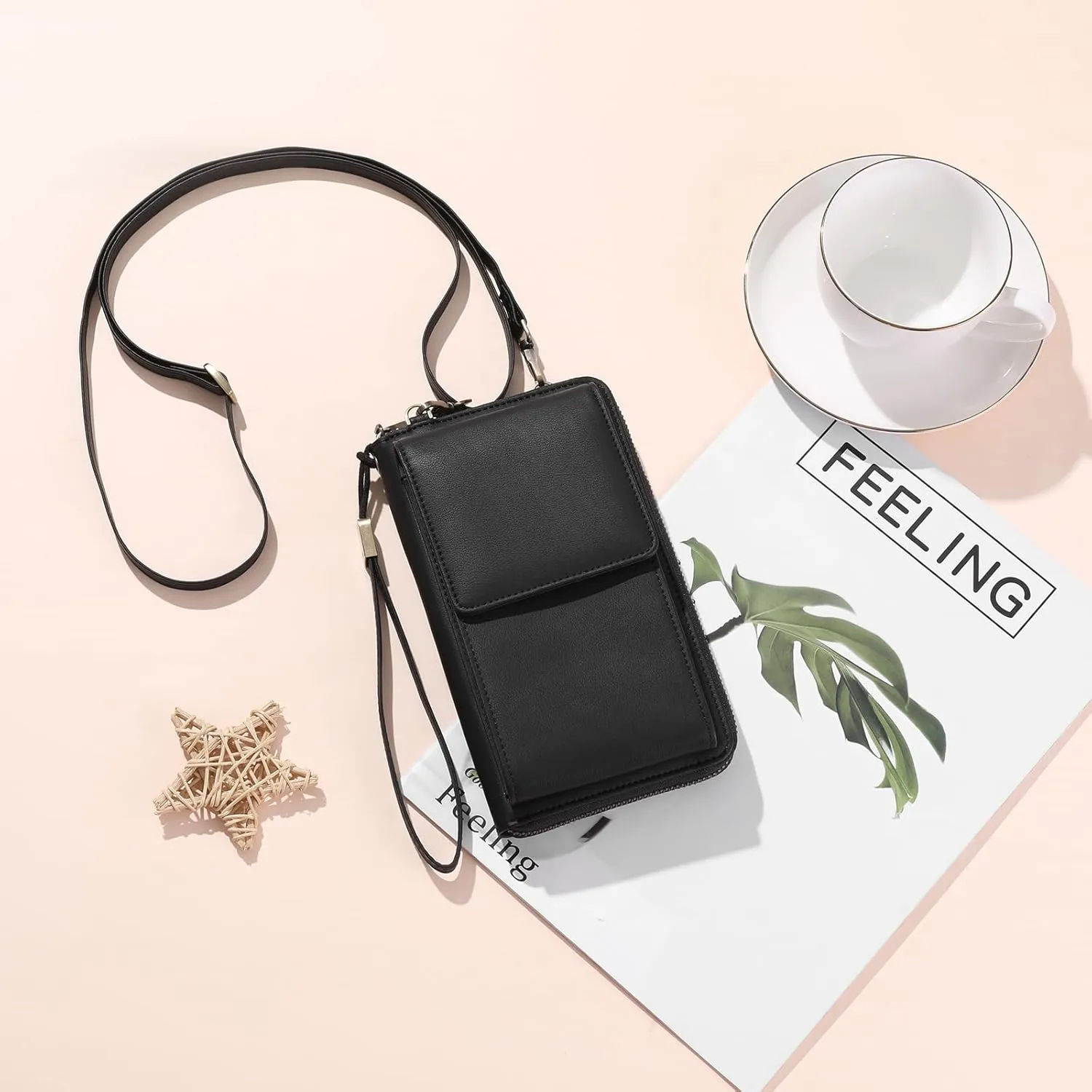 SENDEFN Small Crossbody Cell Phone Purse for Women Leather Cellphone Bags Wallet Purses with Multi Card Slots