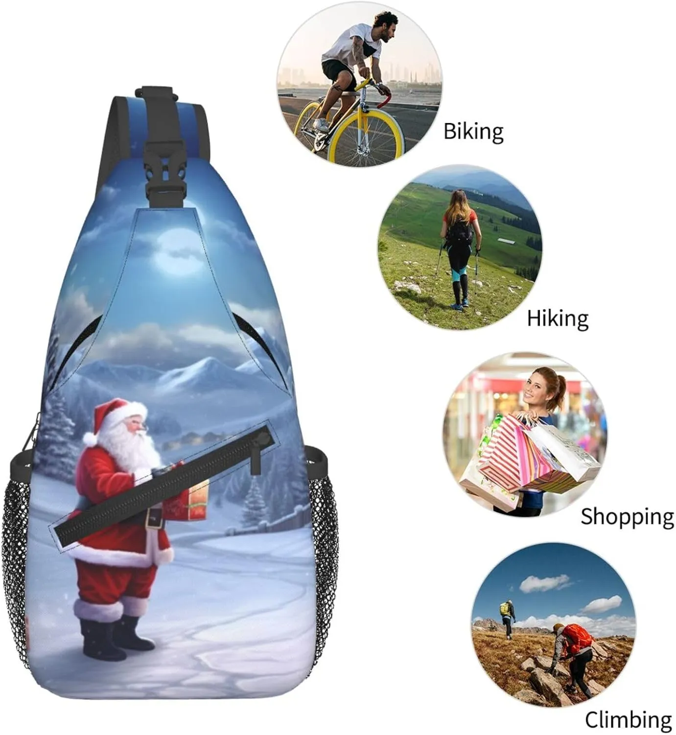 Sling Bag Crossbody Shoulder Bag Cross Chest Bag Color butterfly pattern Sling Backpack Travel Hiking Daypack
