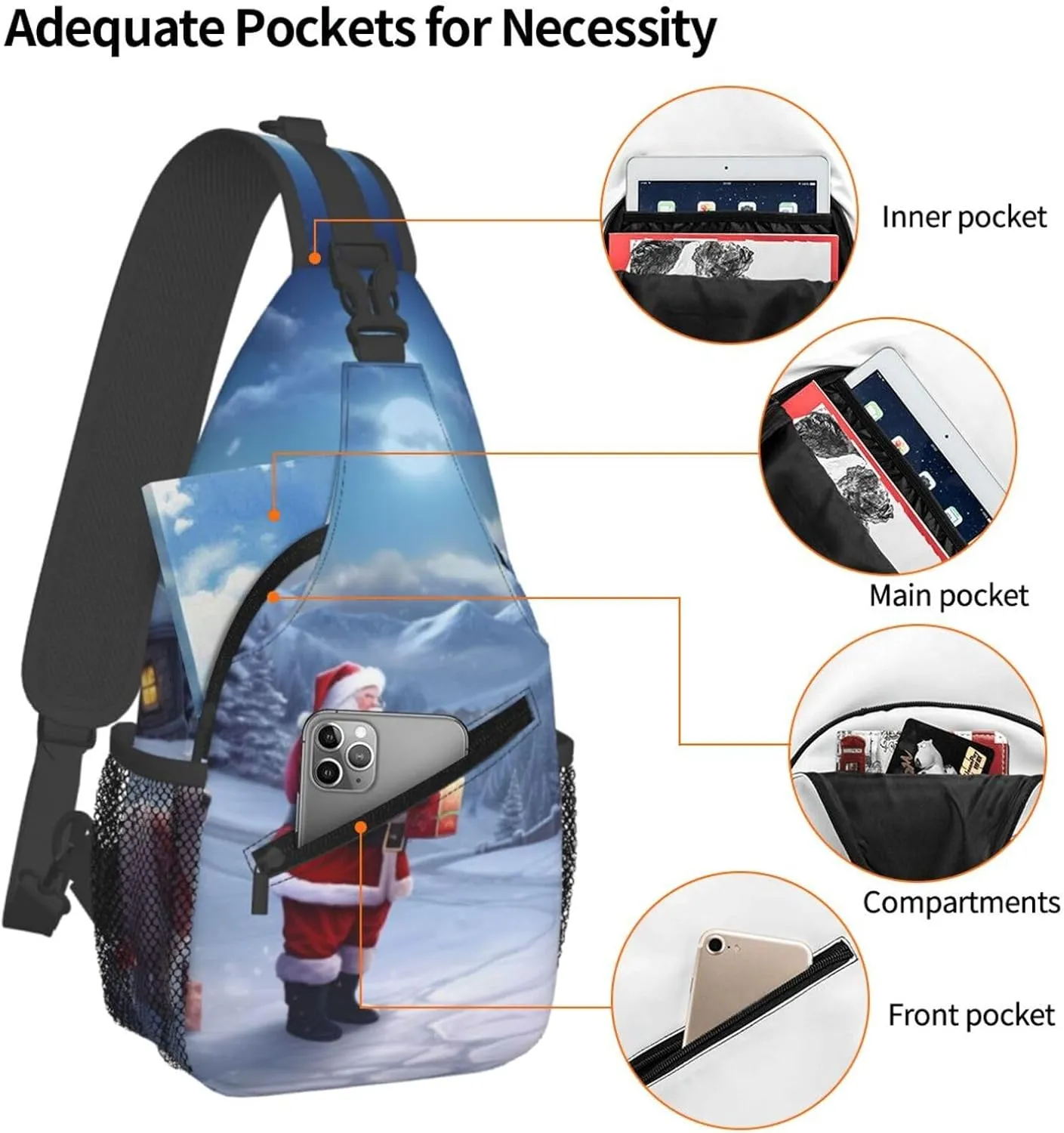 Sling Bag Crossbody Shoulder Bag Cross Chest Bag Color butterfly pattern Sling Backpack Travel Hiking Daypack