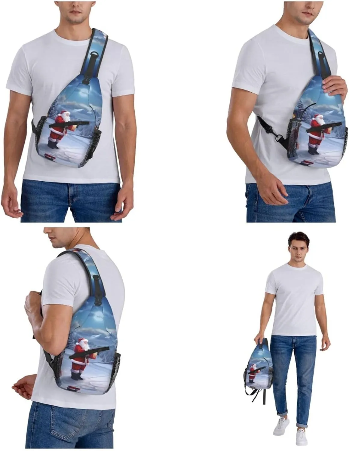 Sling Bag Crossbody Shoulder Bag Cross Chest Bag Color butterfly pattern Sling Backpack Travel Hiking Daypack
