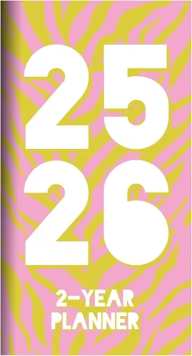 TF PUBLISHING 2025-2026 Sassy Zebra 2-Year Small Monthly Pocket Planner - 2-Page Large Calendar Grid and Lined Notes Section in Back - Monthly Day Planner for Purse - 3.5" x 6.5"