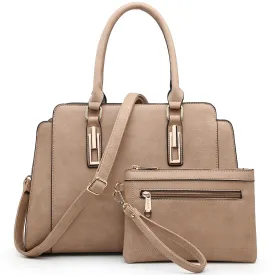 Top Handle Handbag with Matching Wristlet