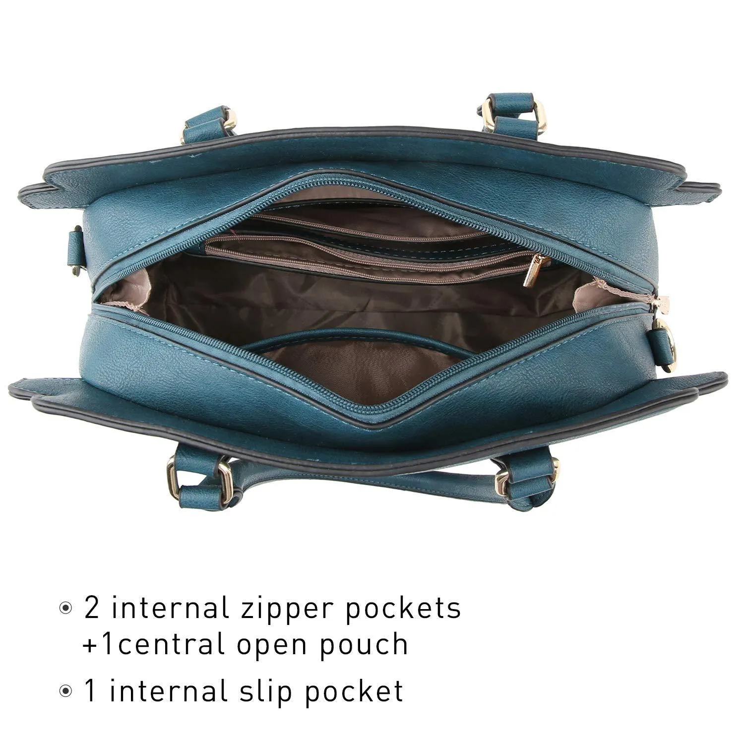 Top Handle Handbag with Matching Wristlet