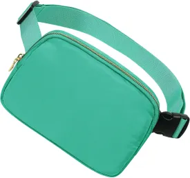 Unisex Fanny Pack for Women Men, 1L Everywhere Mini Belt Bag with Adjustable Strap, Lightweight Nylon Crossbody Bags Small Waist Pouch for Workout Running Traveling Hiking (Turquoise)