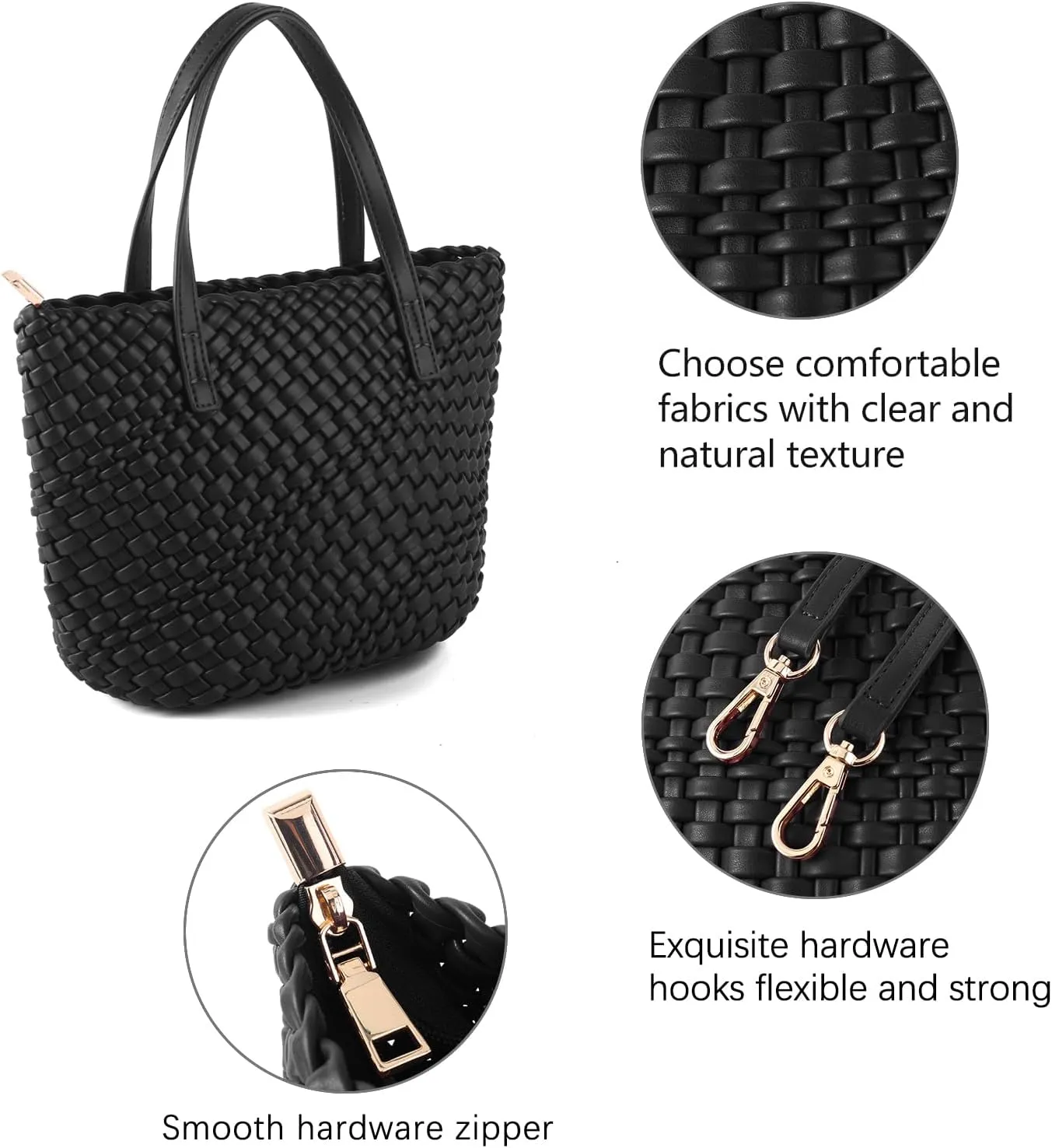 Woven Bags for Women Tote Hobo Shoulder Crossbody Bags PU Leather Handwoven Purse Summer Beach Travel Handbag