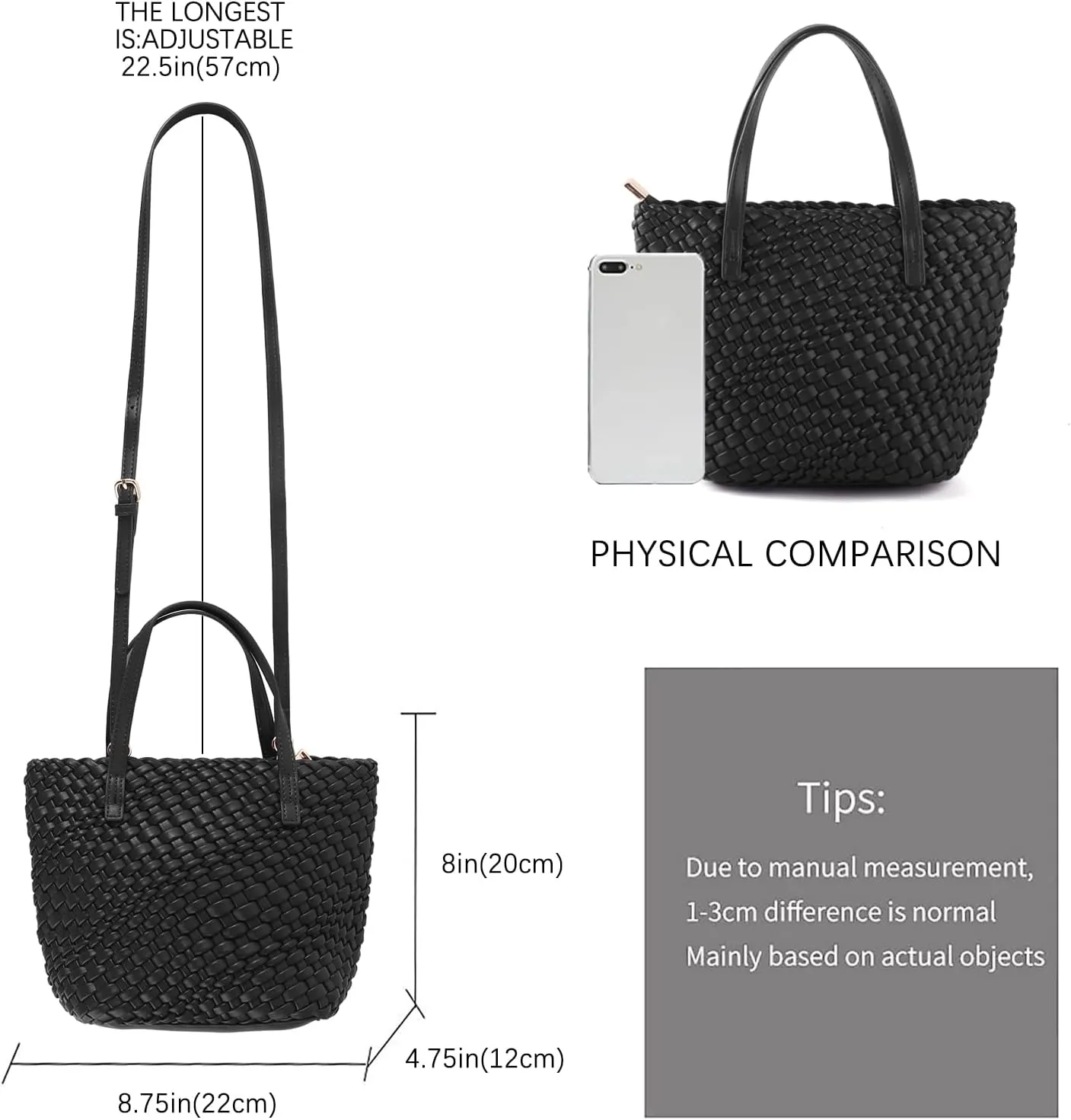 Woven Bags for Women Tote Hobo Shoulder Crossbody Bags PU Leather Handwoven Purse Summer Beach Travel Handbag