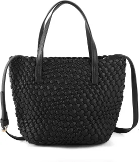 Woven Bags for Women Tote Hobo Shoulder Crossbody Bags PU Leather Handwoven Purse Summer Beach Travel Handbag