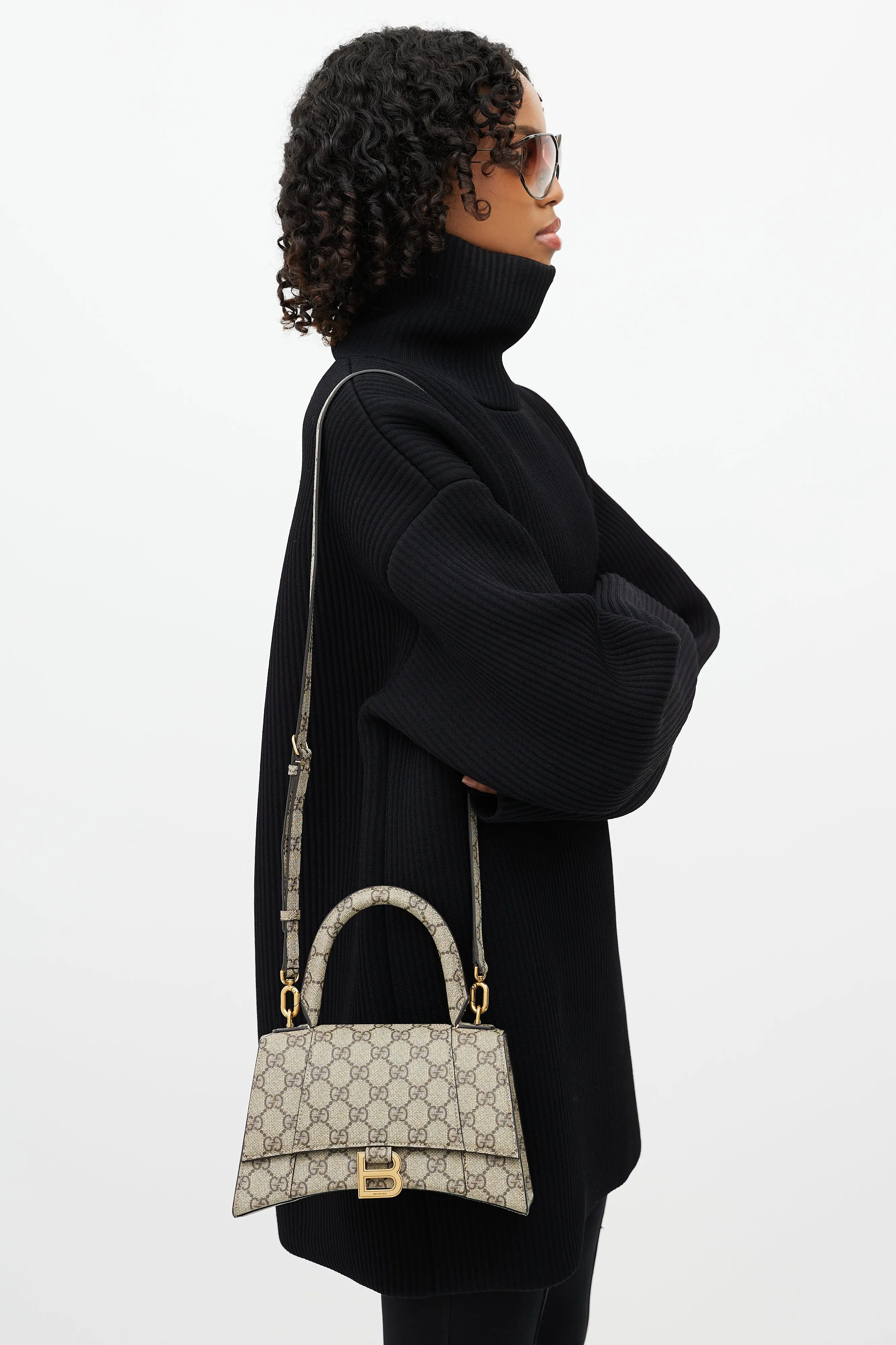 X Balenciaga 2021 Beige Small "The Hacker Project" Hourglass Bag