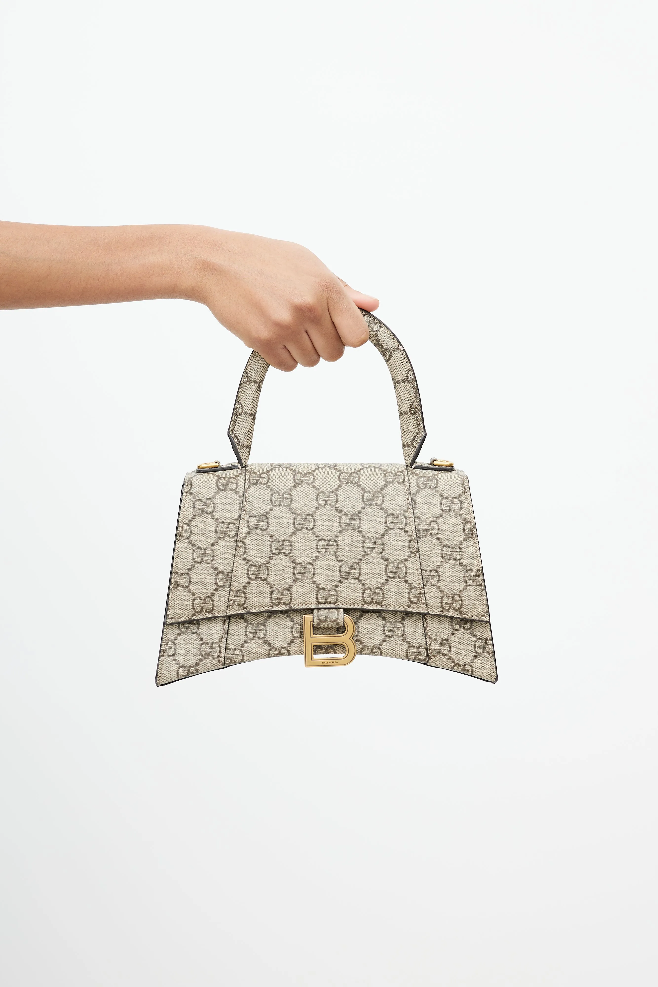 X Balenciaga 2021 Beige Small "The Hacker Project" Hourglass Bag