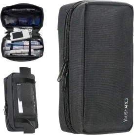 YOUSHARES Portable Insulin Travel Case - Medication Diabetic Supplies Organizer Medical Bag (Black)