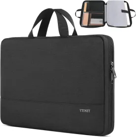 Ytonet Laptop Sleeve Case 17 17.3 Inch, Water Resistant Laptop Cover TSA Travel Business Computer Carrying Bag with Handle, Compatible with HP Dell Lenovo Asus Chromebook Notebooks, Black