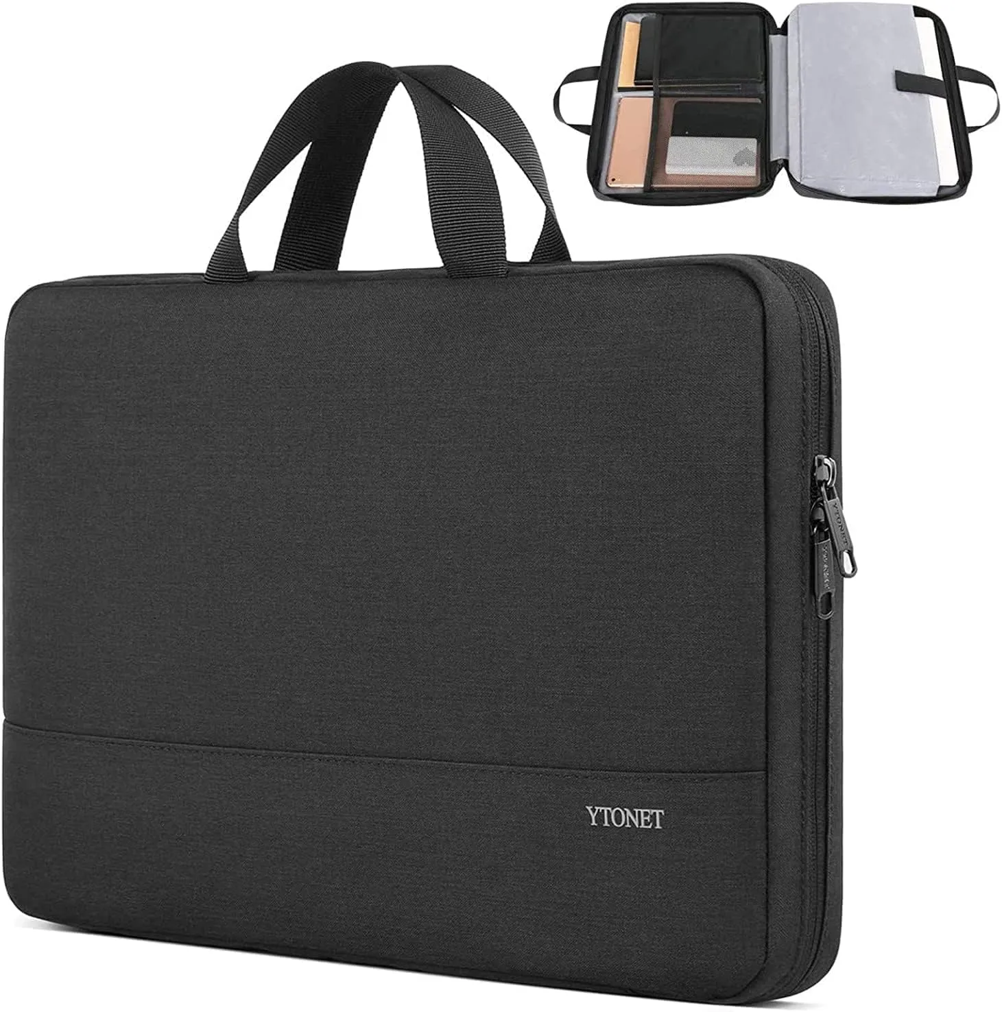 Ytonet Laptop Sleeve Case 17 17.3 Inch, Water Resistant Laptop Cover TSA Travel Business Computer Carrying Bag with Handle, Compatible with HP Dell Lenovo Asus Chromebook Notebooks, Black