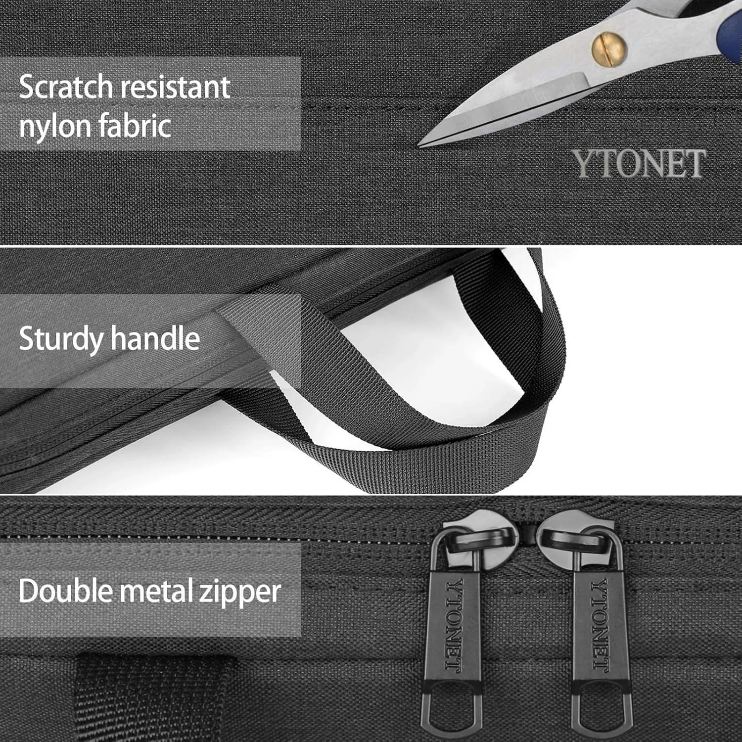 Ytonet Laptop Sleeve Case 17 17.3 Inch, Water Resistant Laptop Cover TSA Travel Business Computer Carrying Bag with Handle, Compatible with HP Dell Lenovo Asus Chromebook Notebooks, Black